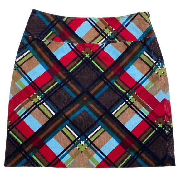 Vintage 90s plaid corduroy skirt - Picture 1 of 3